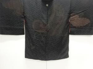 大正ロマン　紋錦紗御簾模様織り出し一つ紋絵羽織